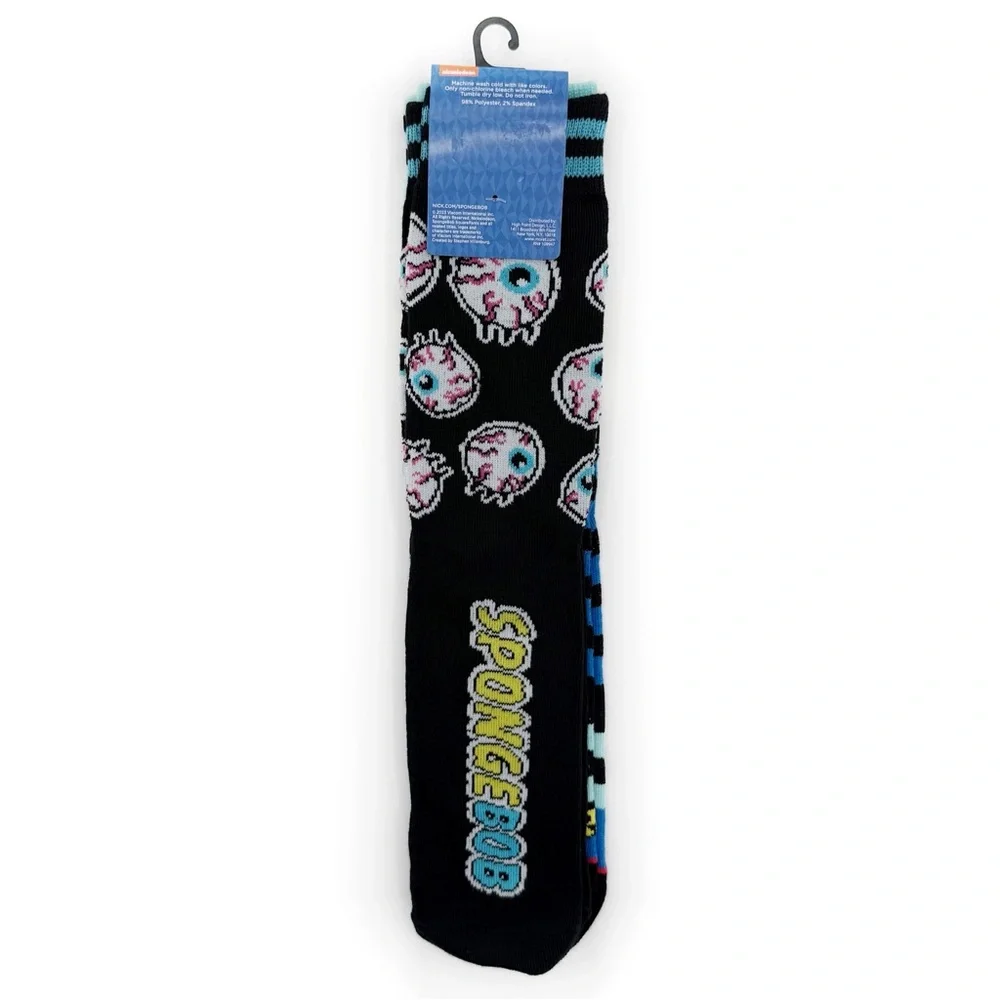 SpongeBob SquarePants Crew Socks Mens Womens Nickelodeon Black Blue Y2K Fun Gift